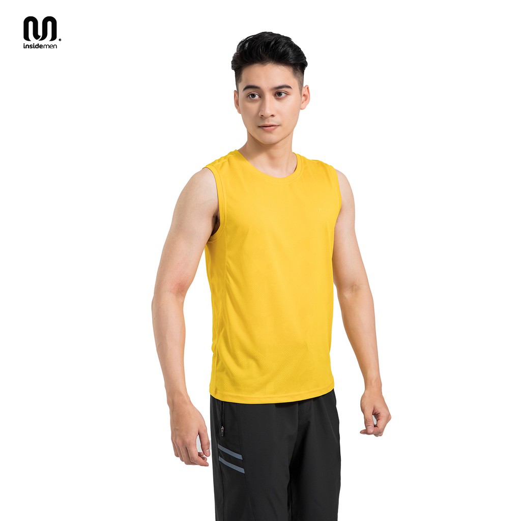 Áo ba lỗ nam INSIDEMEN tanktop tập gym, chất co giãn, thoáng khí - ITT010S1