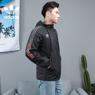 Áo Khoác Gió Adidas Dáng Rộng Có Nón Thoáng Khí Thoải Mái