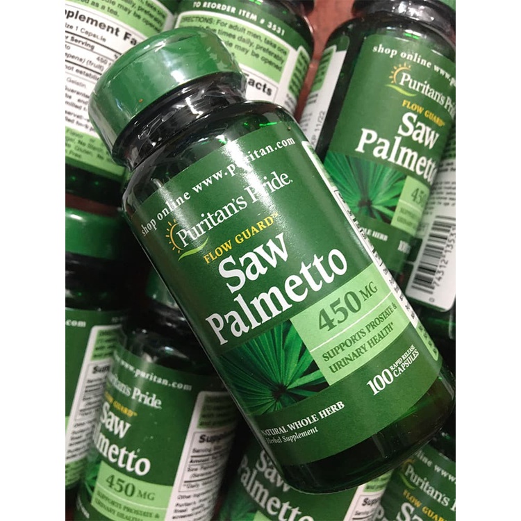 Hỗ Trợ Đường Tiết Niệu và Tuyến Tiền Liệt Saw Palmetto 450 mg 100v Puritan’s Pride
