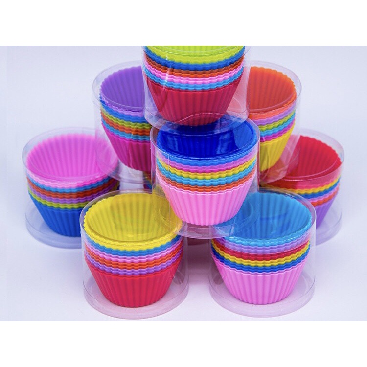Khuôn cupcake silicon tròn dày hộp 6 - 12 chiếc