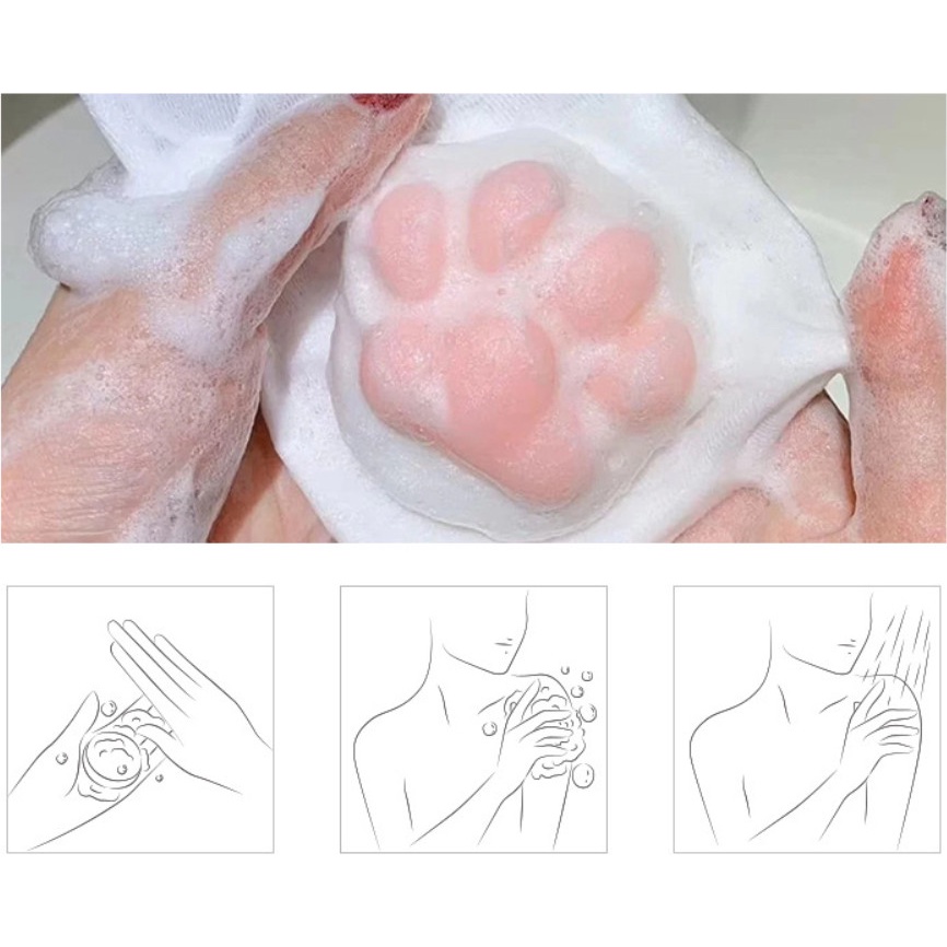 ☘Ảnh Thật ☘ Xà Phòng Tắm Dạng Cục Chân Mèo 🧼 NUOSI HAO Cat's Paw Auth Nội Địa