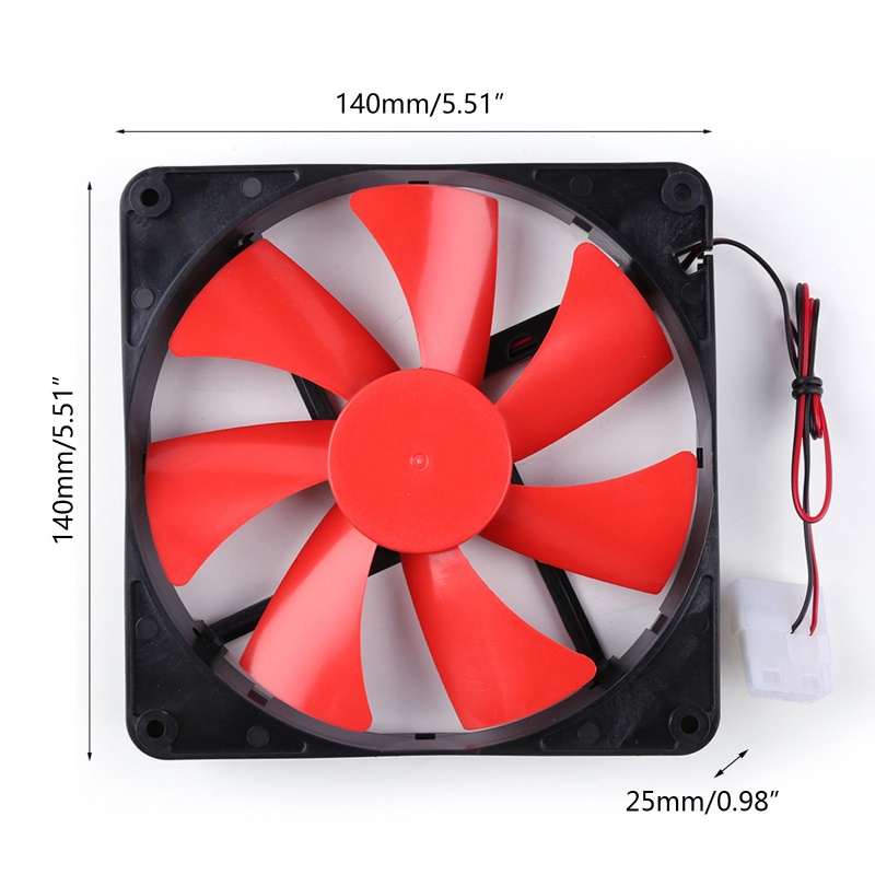 Quạt tản nhiệt CPU 12V 4 Pin 140mm tùy chỉnh tốc độ cao 2300RPM không gây ồn cho máy tính