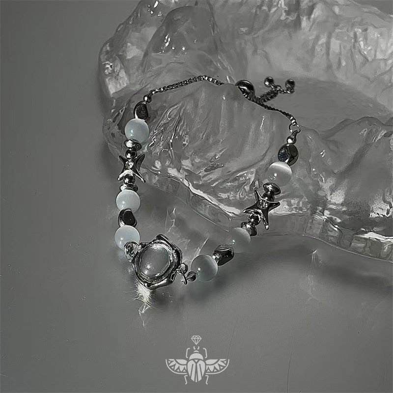 Vòng Tay Đá Opal Ánh Sáng Đơn Giản Thời Trang Phong Cách hip hop Cổ Điển Sang Trọng Cho Nam Và Nữ