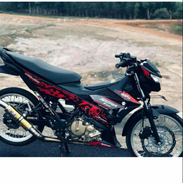 [HOT] Tem rời đặt in Satria Fi stone đỏ đen