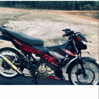 [HOT] Tem rời đặt in Satria Fi stone đỏ đen