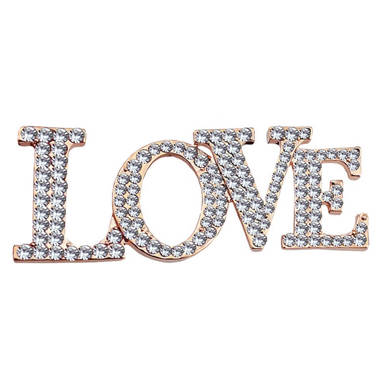 Ghim cài áo hình trái tim khắc chữ thời trang cho nữ