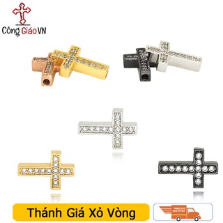 Thánh Giá Titan Đính Đá Zicorn, Phụ Kiện Xỏ Vòng  Thánh Giá Titan Đính Đá Cao Cấp