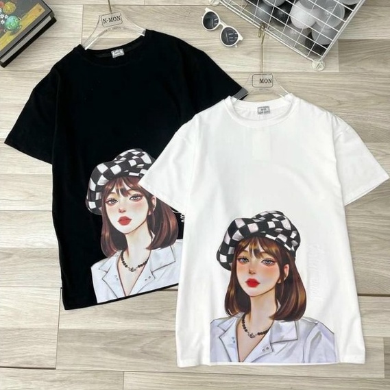 Áo thun tay lỡ cô gái các hot 2022 BIGOMAL - Áo phông nam nữ unisex cô gái Freesize Form Rộng 65kg