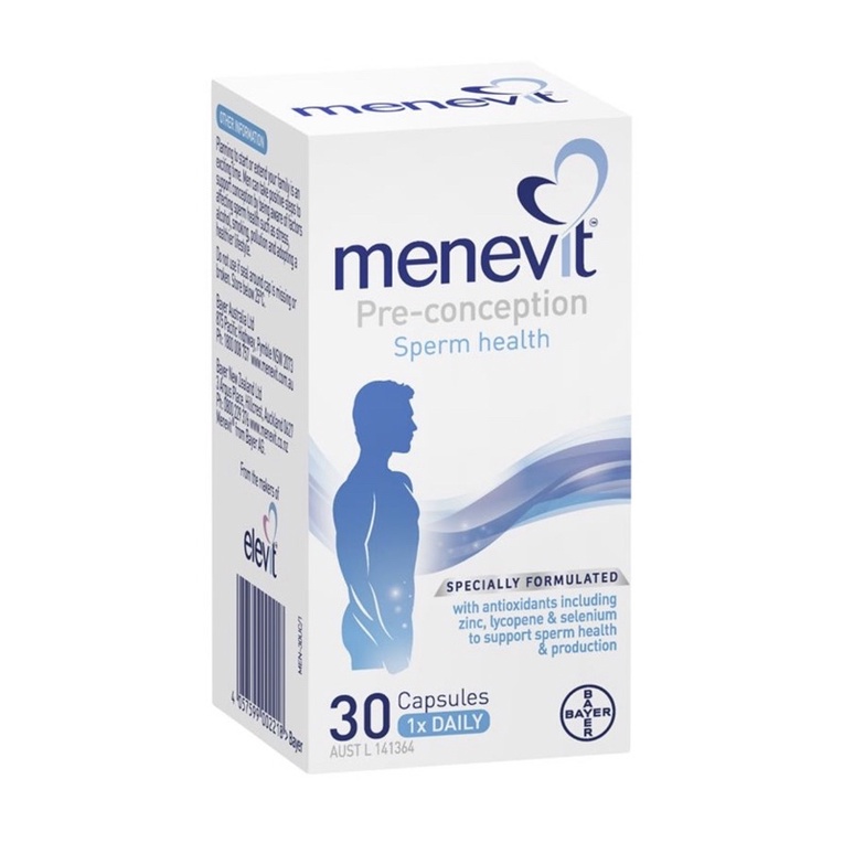 MENEVIT - Vitamin tổng hợp hỗ trợ sinh lý tăng thụ thai cho nam giới (30viên) Úc