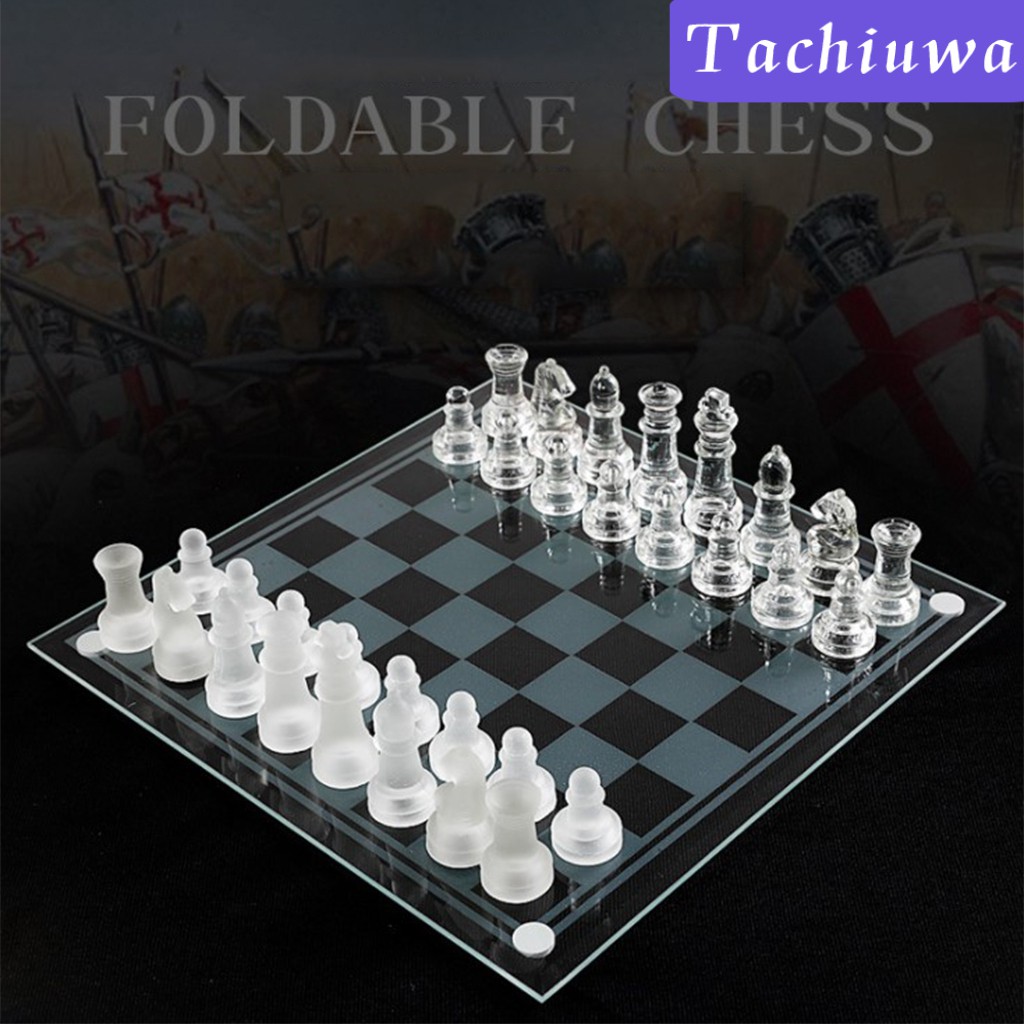 [Tachiuwa] Bộ cờ vua thủy tinh Miếng và trò chơi thanh lịch mờ trong suốt