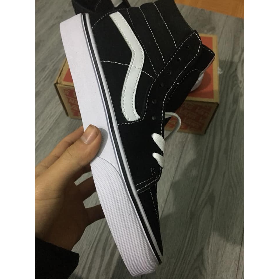 (ẢNH THẬT)Giày Vans SK8 đen, cao cổ [ Full box ]