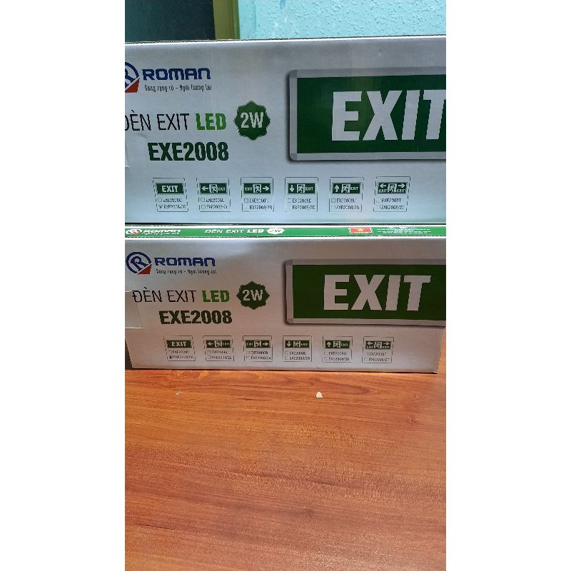 Đèn exit/ đèn thoát hiểm /chỉ lối thoát /EXIT /2 mặt Roman