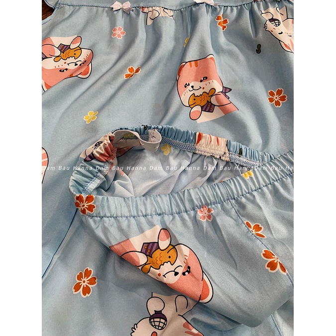 [SIZE 40-70KG] Đồ bộ bầu mặc ở nhà quần đùi dễ thương thoải mái cho mẹ bầu trẻ vải lụa hàn cao cấp rất mát và nhẹ