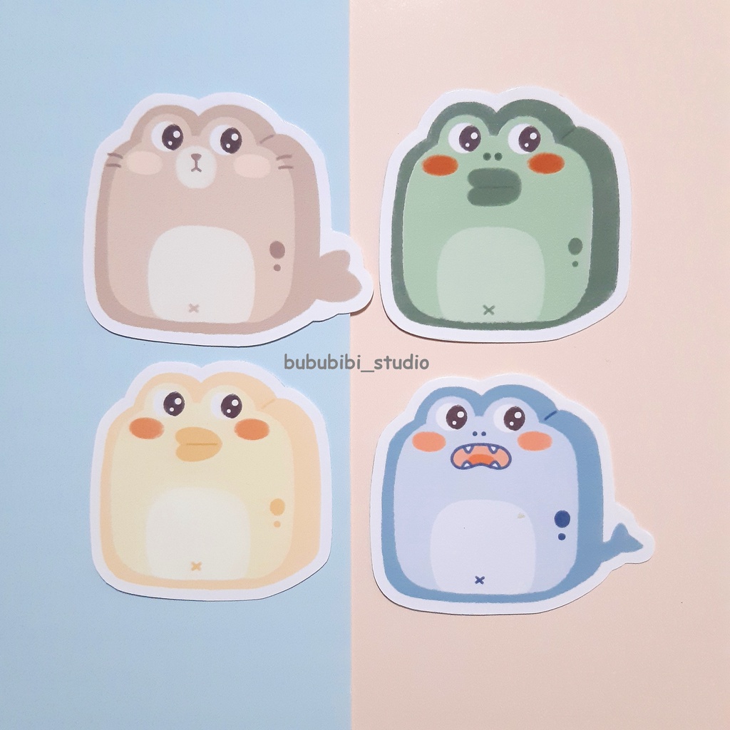 set 4 sticker hình bánh mì dùng trang trí ốp điện thoại, sổ nhật ký, planner