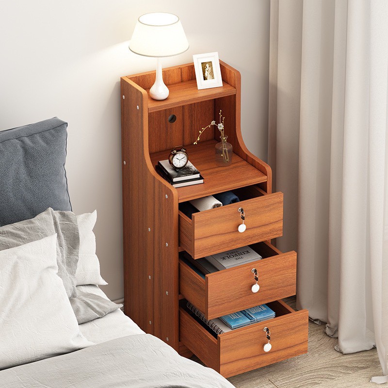 Táp đầu giường decor phòng ngủ có tủ ngăn kéo đựng đồ tiết kiệm diện tích &giá sách siêu xinh phong cách Bắc Âu