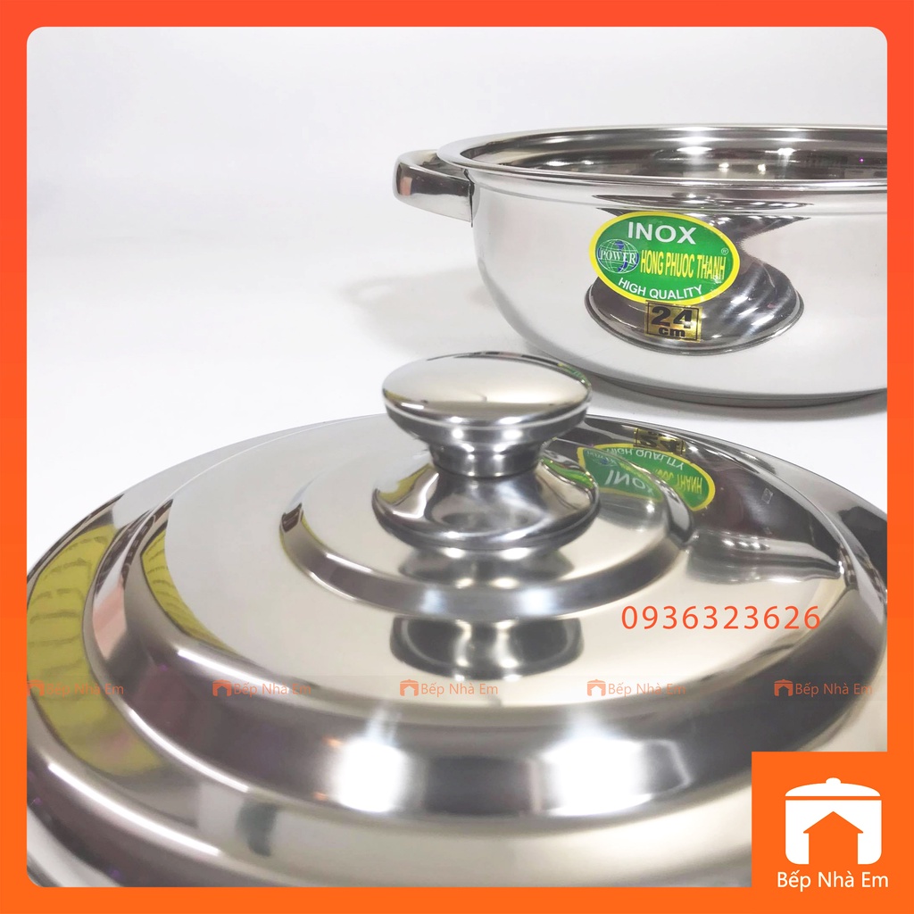 Nồi Lẩu 1 Ngăn Inox Dày Cao Cấp Nhiều Size - Hàng Việt Nam Sản Xuất