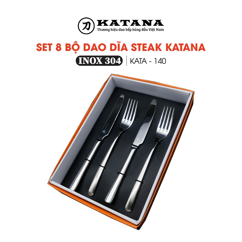 Set 16 món DAO DĨA ăn bít tết, steak KATANA INOX 304 cao cấp, sang trọng - KATA140