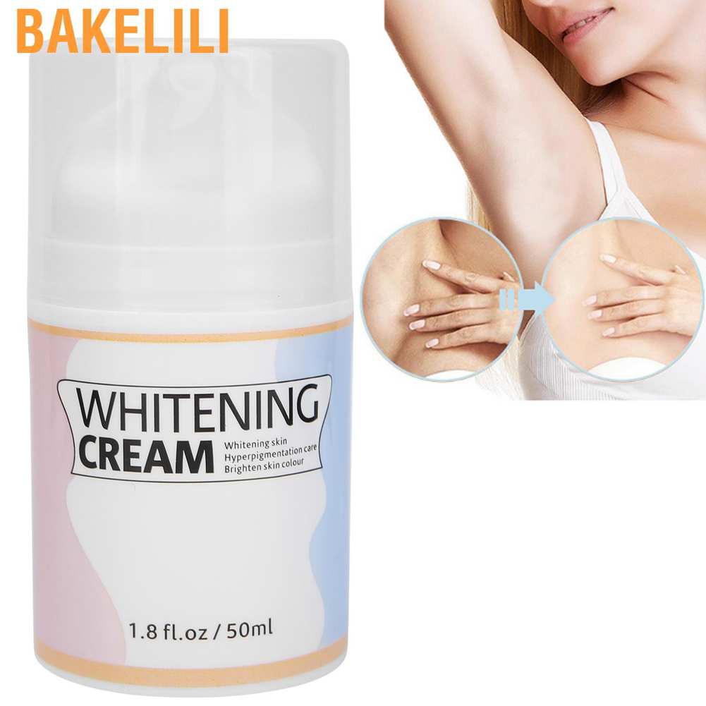 Bakelili Whitening Cream Brightening Skin Tone Moisturizing Lightening for Knee Elbow Underarm 50ML