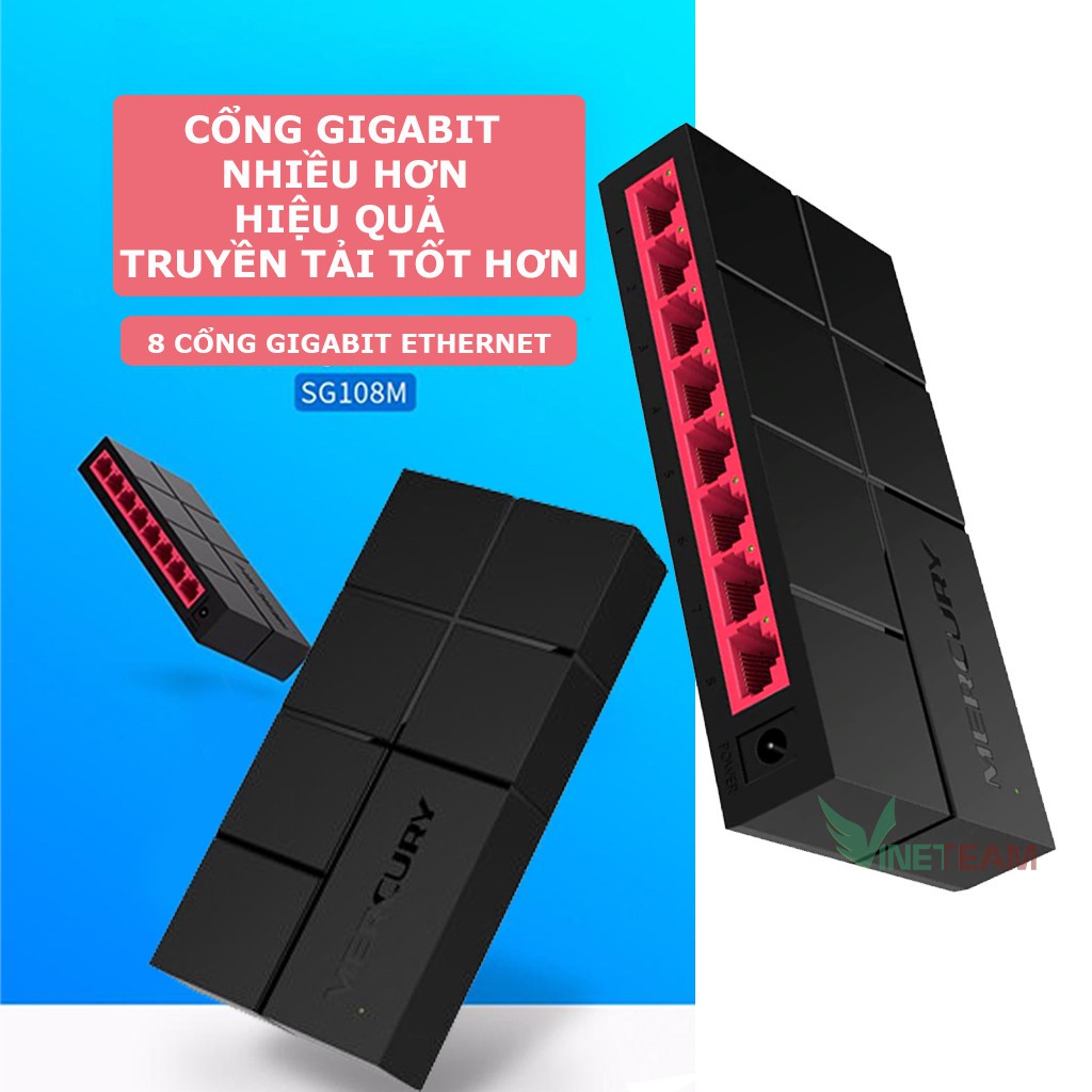 Bộ chia cổng mạng 5 / 8 cổng Lan Switch Gigabit Mercury SG105M 10 / 100 / 1000Mbps RJ45