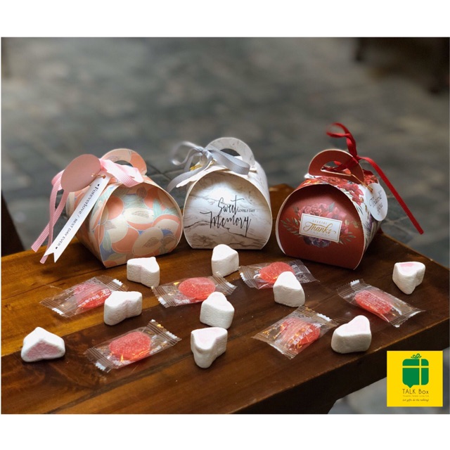 Set 100 hộp quà cưới / quà thank you nắp cổng sang trọng