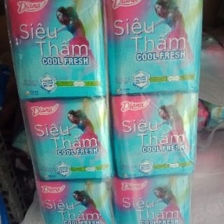 [Mặt lưới] Combo 6 gói bvs Diana siêu thấm cool fresh mặt lưới (cánh/ không cánh)