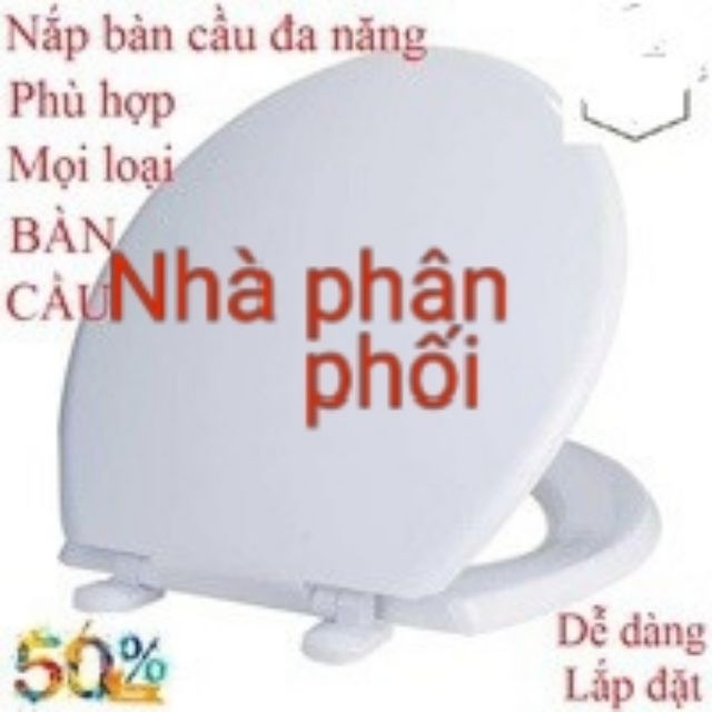 Nắp nhựa bàn cầu màu trằng Gatabaths gt1600, nhựa ABS siêu bền, hàng Việt Nam chất lượng cao