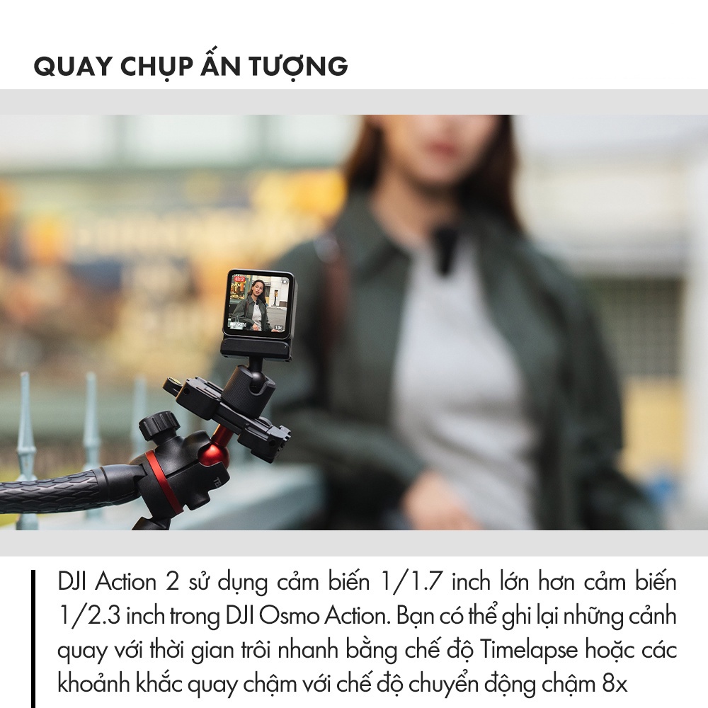 Máy quay hành trình DJI Osmo Action 2  + Tặng thẻ nhớ 64Gb