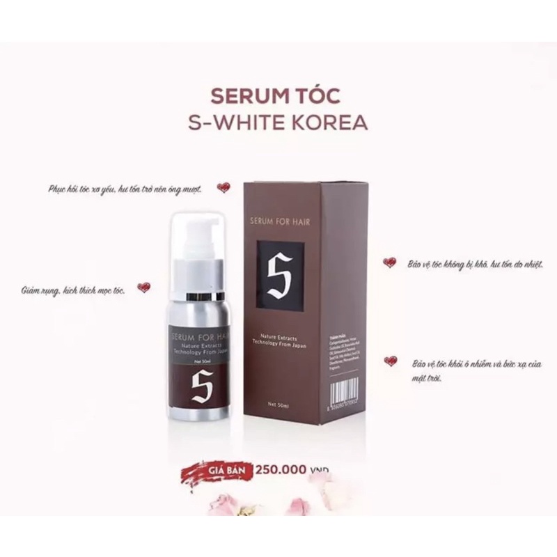 Serum dưỡng phục hồi Tóc Swhite 50ml NSX (Date mới 2024)