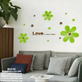 Tranh dán tường mica 3d " hoa love"