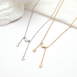 Simple Star Moon Necklace Small Moon Star Choker Clavicular Chain