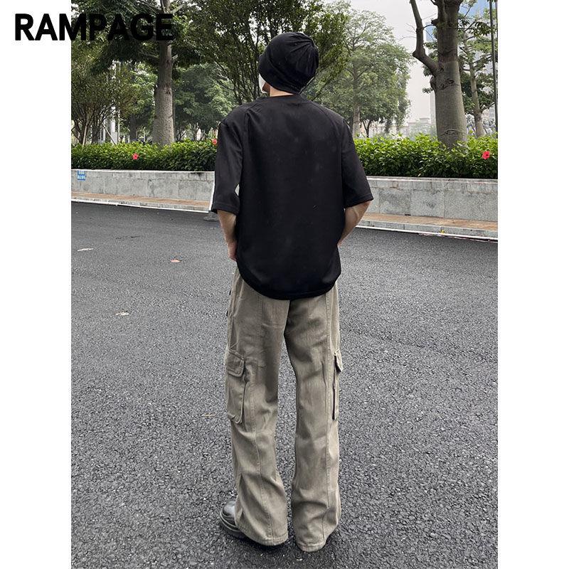 Rampage Quần Dài Ống Rộng Phối Nhiều Túi Phong Cách Đường Phố Âu Mỹ Thời Trang Mùa Hè Dành Cho Nam Và Nữ
