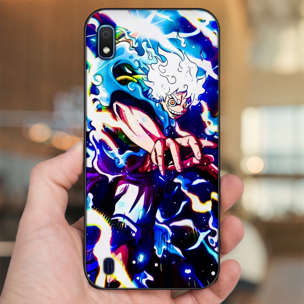 Ốp lưng Samsung A10 viền đen in hình Luffy One Piece