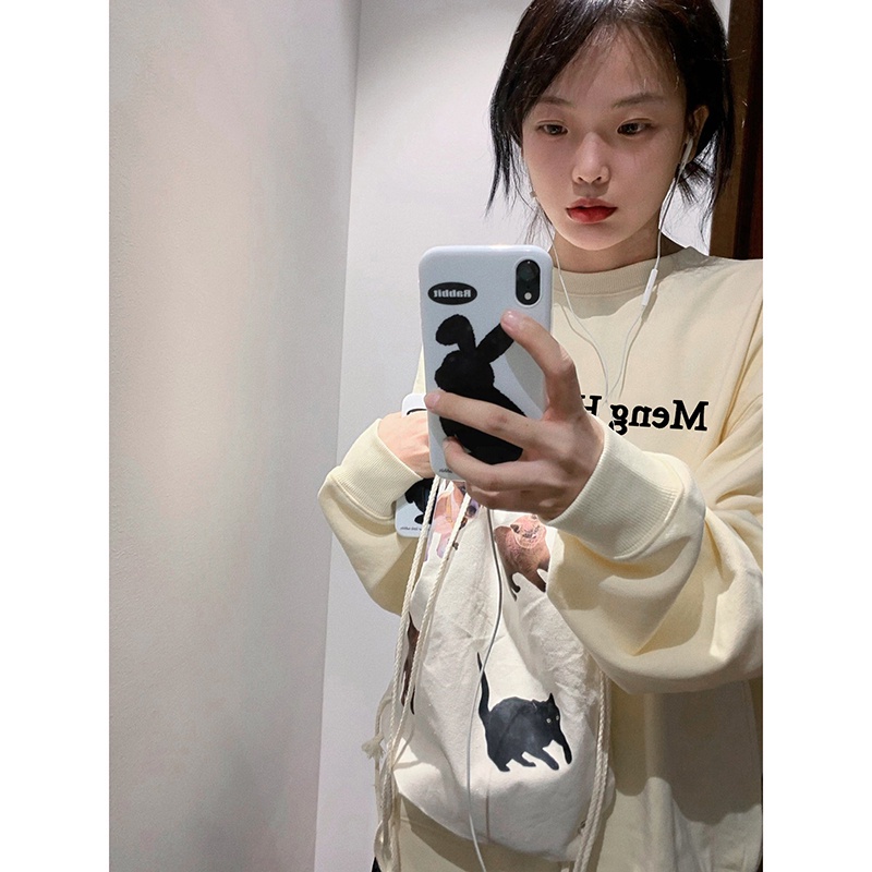 NRVP Áo Thun Tay Dài Oversize In Họa Tiết Phong Cách Hàn Quốc Thời Trang Cho Nam Và Nữ