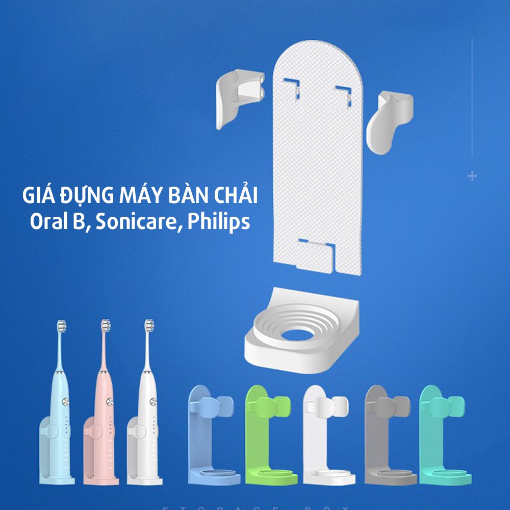 Giá kệ treo máy bàn chải đánh răng điện Oral-B, Philips kiêm máy cạo râu Minh House