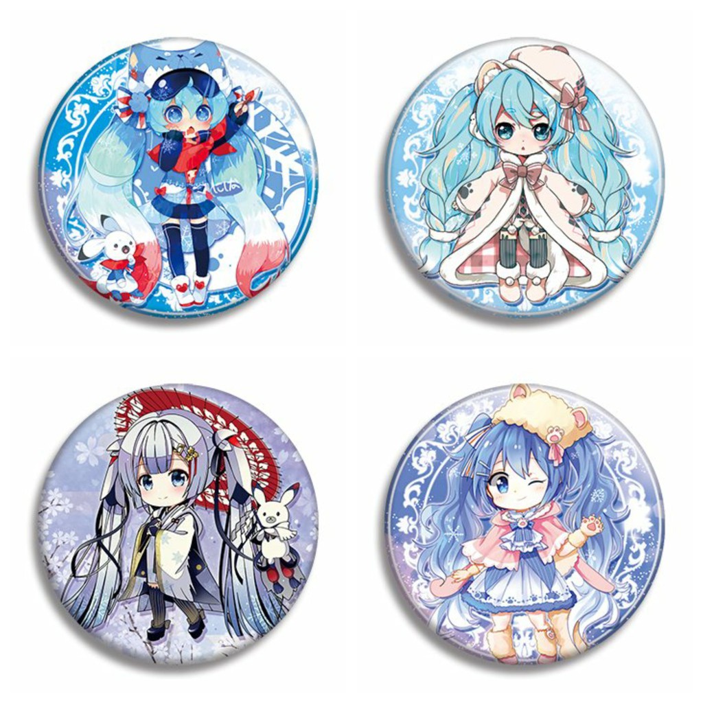 Huy hiệu IN HÌNH Miku Hatsune anime chibi dễ thương tiện lợi