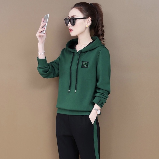 Bộ quân áo nữ thu đông chất xneo cao cấp - bộ đồ nữ mặc nhà dài tay có mũ
