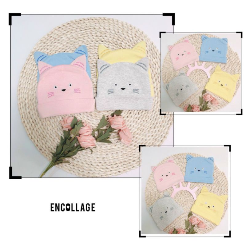 Mũ cotton 2 lớp cho bé 2 - 12 tháng / nhiều mẫu