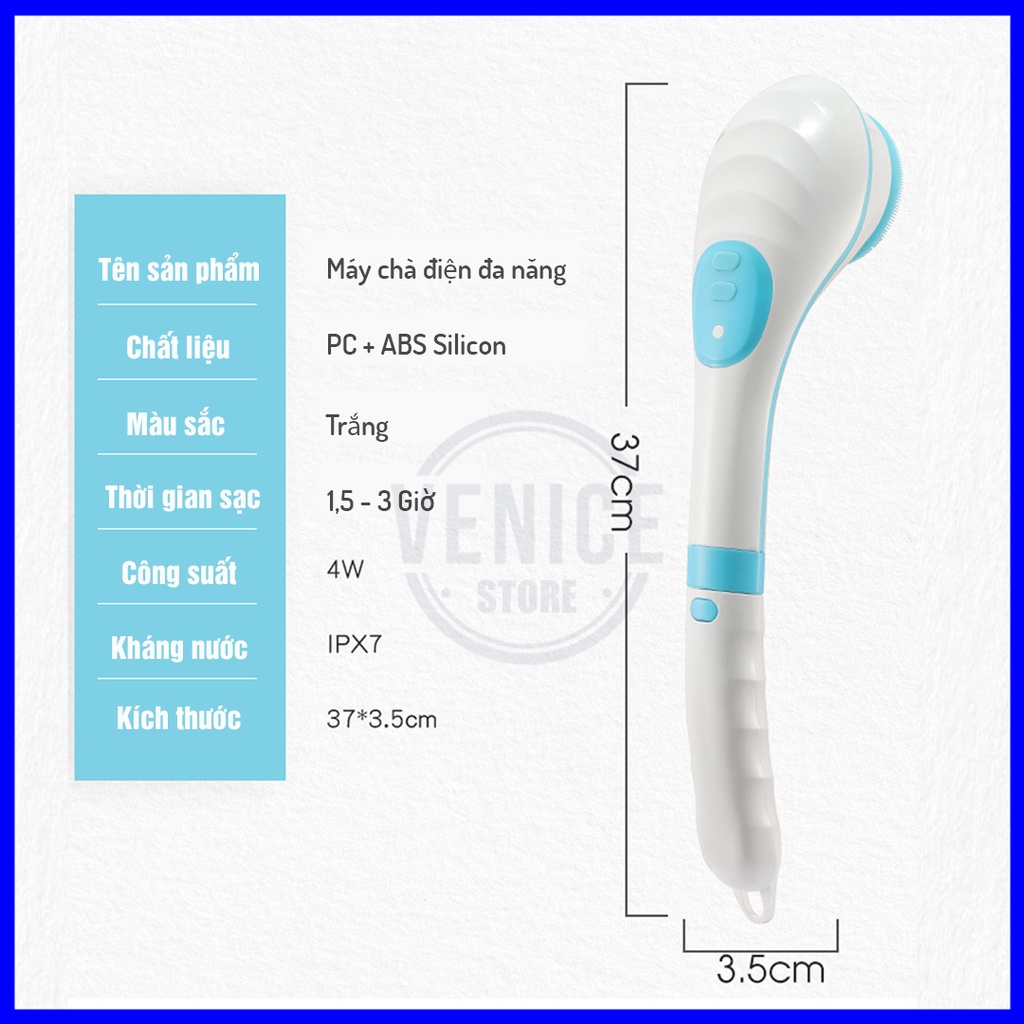 Máy Tắm Silicon, Máy Chà Lưng Cán Dài, Cọ Tắm Kháng Khuẩn - Tẩy Tế Bào Da Chết Body