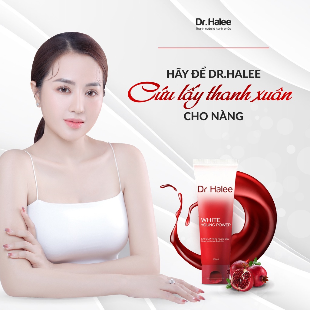 Tẩy da chết Dr.Halee Exfoliating Face Gel 100ml tinh chất lựu dưỡng ẩm sạch sâu
