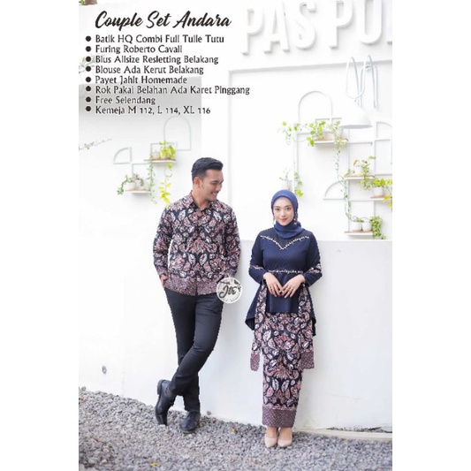 Cặp Đôi Batik | Andara Áo Đôi Javanese Blouse | Áo Thun Ngắn Tay In Hình Thời Trang Cho Cặp Đôi | Áo Blouse Javanese Phát Triển