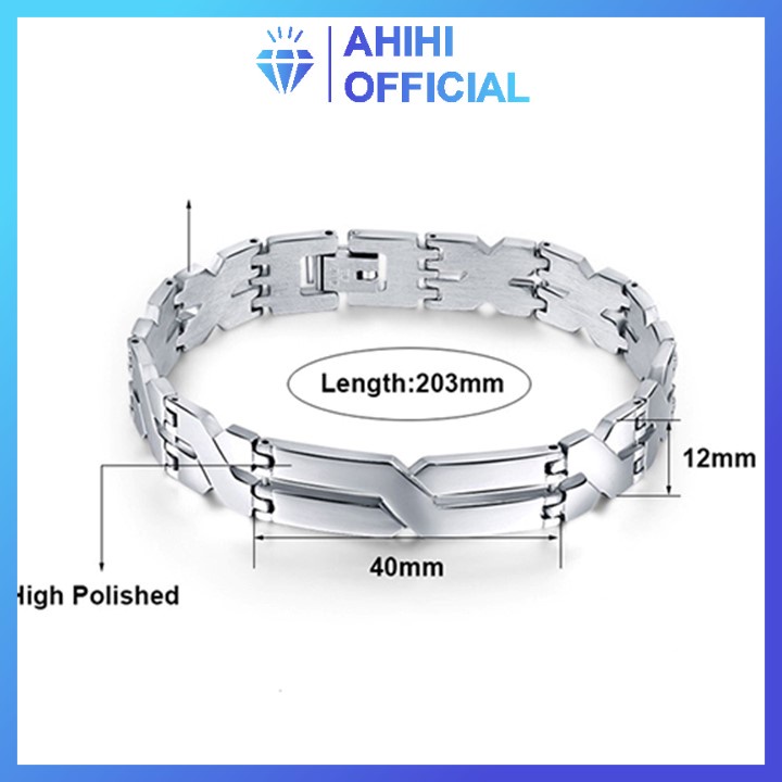Lắc tay titan nam cao cấp thời trang đẹp inox thép không gỉ kiểu chữ X phong cách ahihi.official màu trắng PTLTNA103