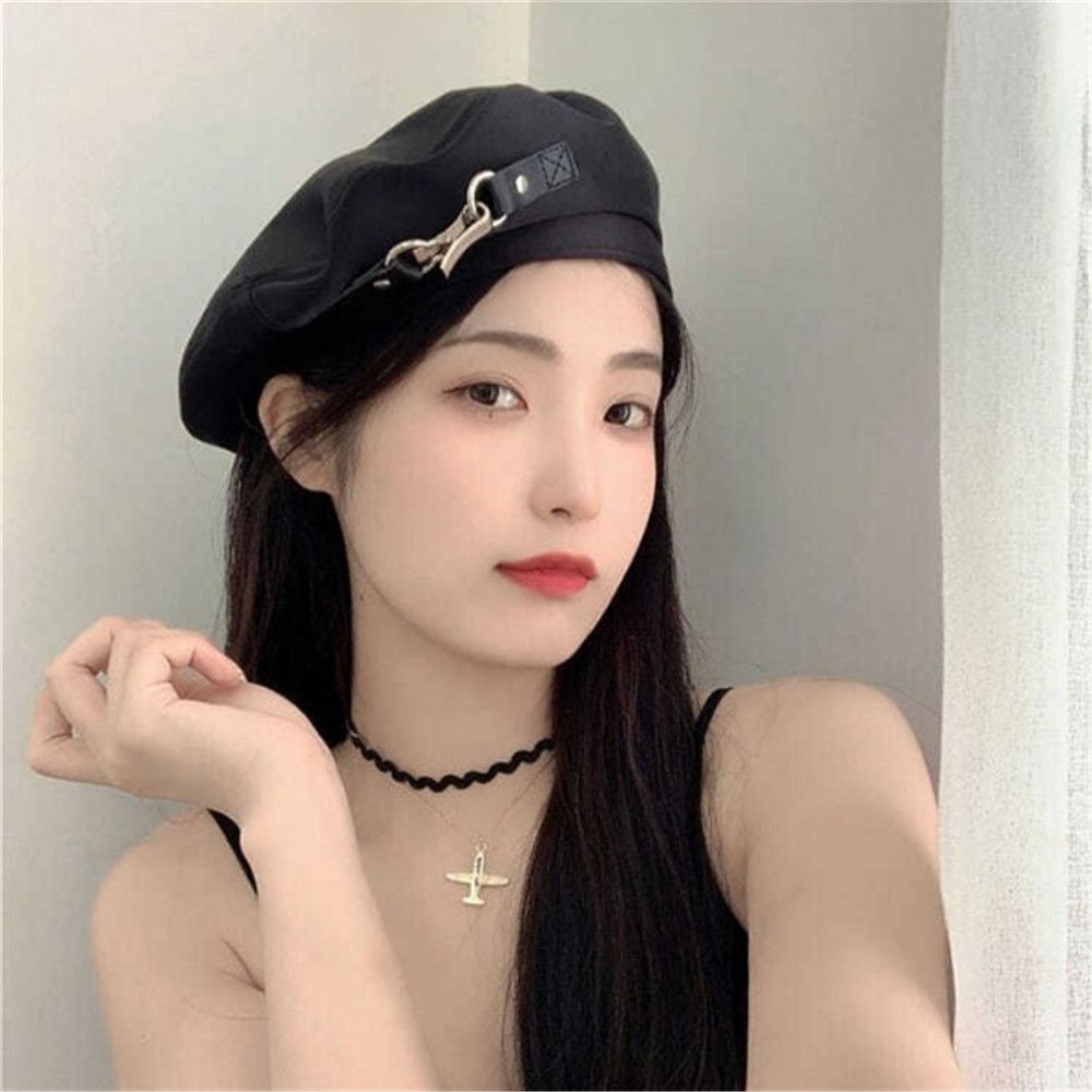 Mũ nồi có vòng kim loại hai bên phong cách thời trang Pháp dễ thương MIHAN1 2022