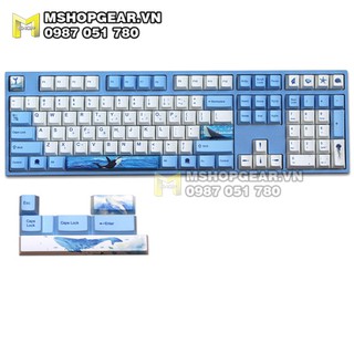 Keycap Blue Ocean Whale - Cá voi xanh thick pbt dye-sub cherry profile 114 keys