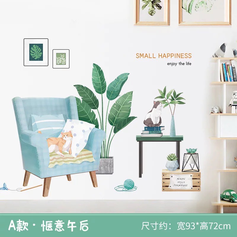 Decal dán tường cây xanh trang trí
