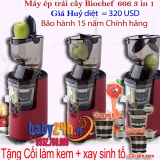Máy ép trái cây BioChef Atlas 666 3 in 1 Tặng cối làm xem và sinh tố