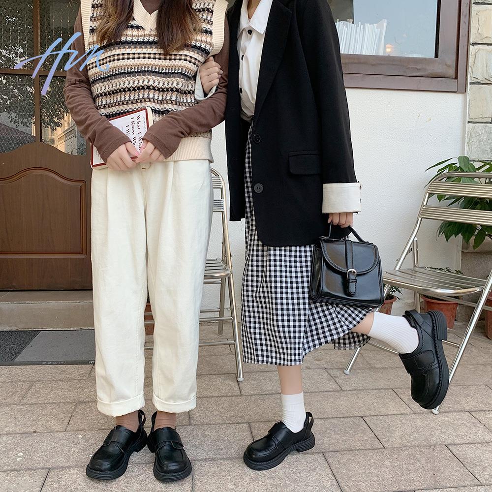 Giày Da Đế Dày Thời Trang Xuân Thu Anh Quốc Cổ Điển Dành Cho Nữ