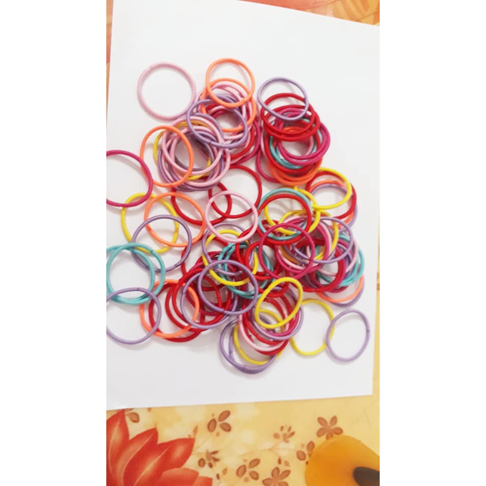Combo 500 sợi chun mix màu cho bé  loại túi zip.