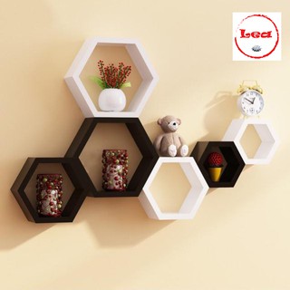 COMBO 3 kệ gỗ lục giác (kệ tổ ong) Decor, treo tường trang trí