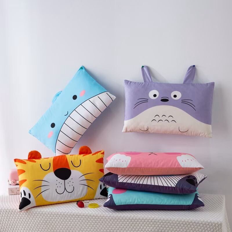 Gối Cotton Matxa Trẻ Em - Họa Tiết Gối Trẻ Em Vô Cùng Đáng Yêu Kích Thước 30x50cm (1 Cái )