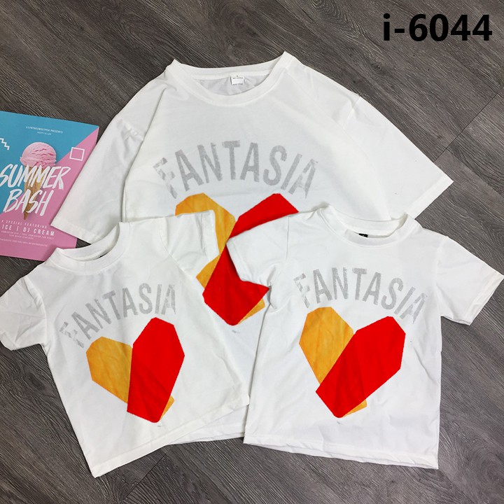 Áo Thun Đồng Phục Gia Đình In Họa Tiết Chữ FANTASIA Màu Trắng DLX
